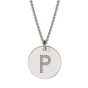 Initial Pendant (18mm)and 9ct White Gold