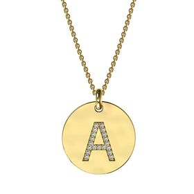 Initial Pendant (18mm)and 9ct Yellow Gold