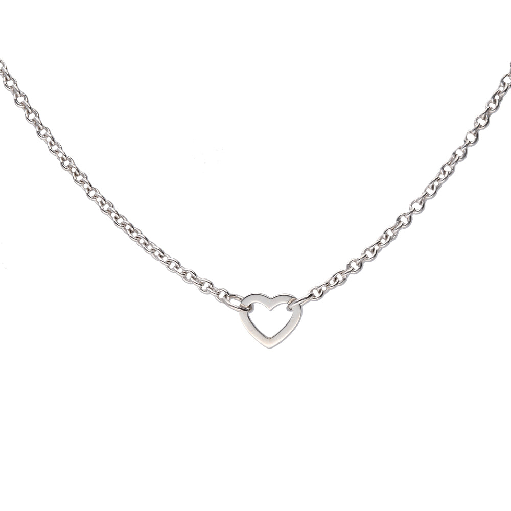 Heart Link Necklace (1.4mm)- Sterling Silver