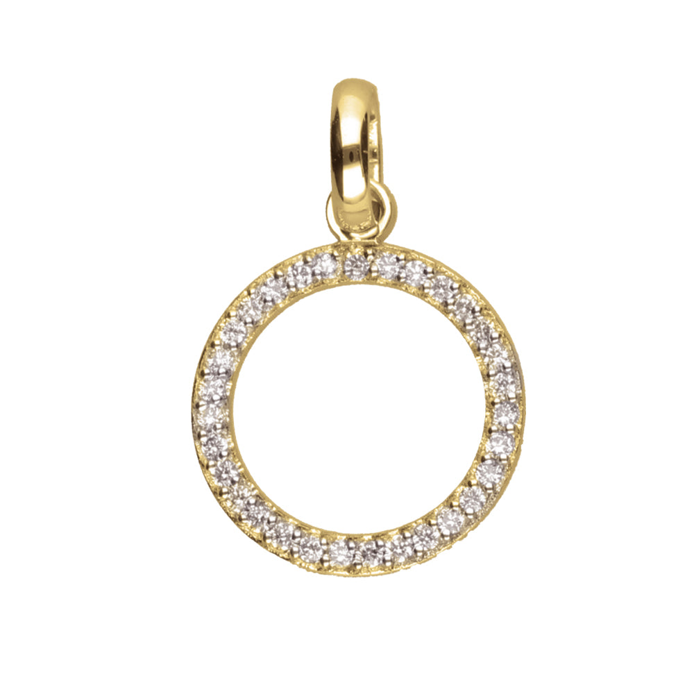 Diamond Circle Pendant- 9ct Yellow Gold