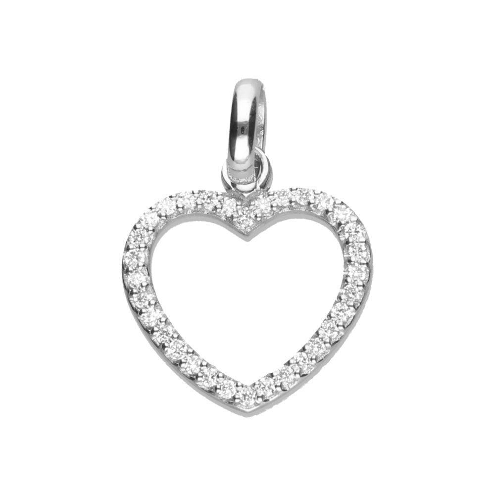 Diamond Heart Pendant- 9ct White Gold