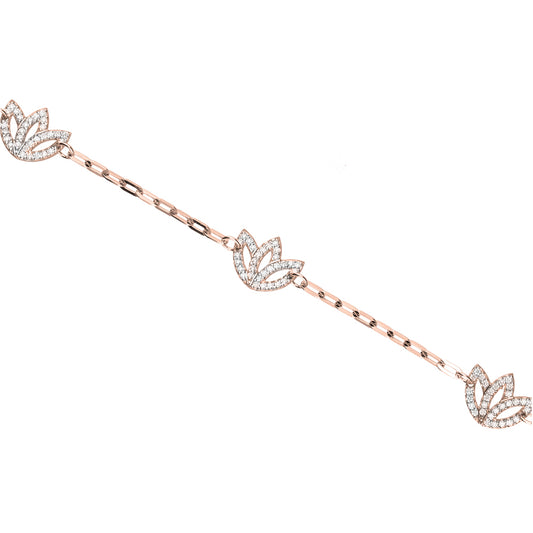 3 Station Diamond Bracelet- 9ct Rose Gold