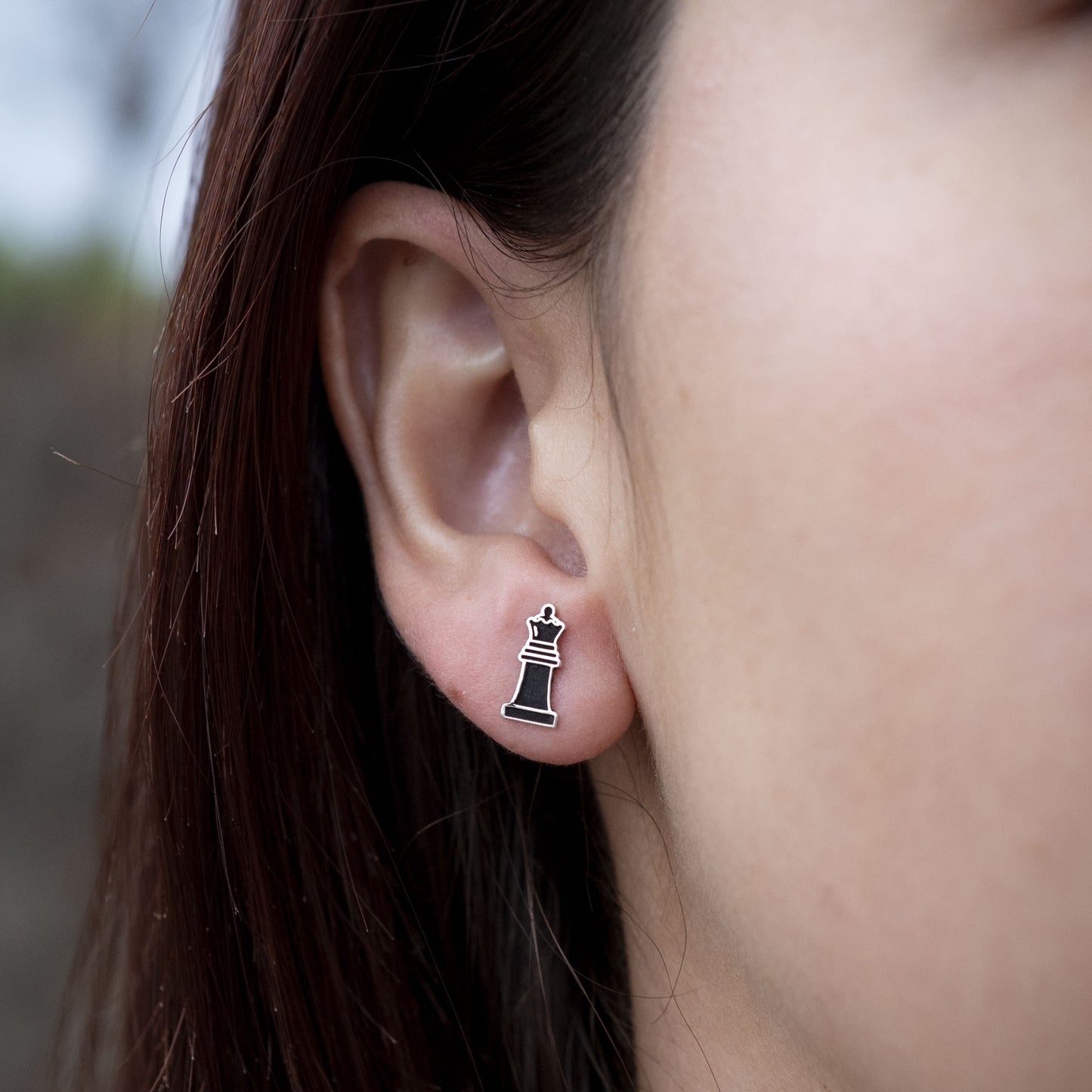 Silver Queen Stud Earrings