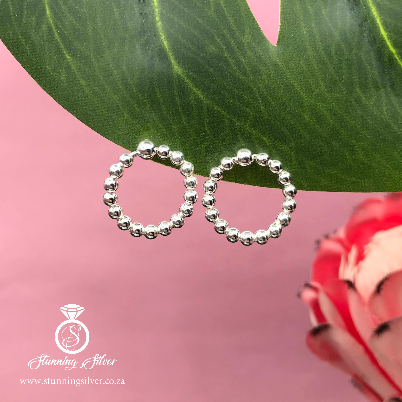 Round Beated Earrings