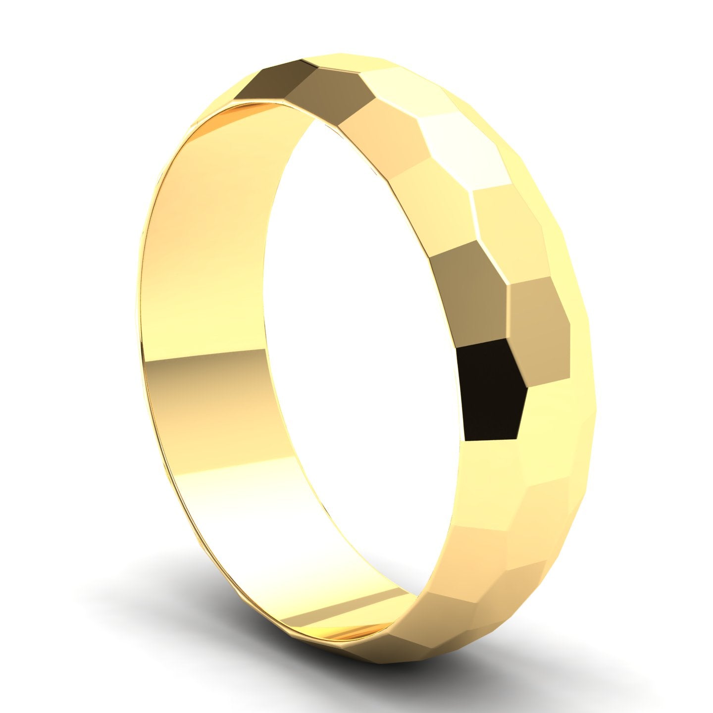 Men's Wedding Band: 9ct Yellow Gold Faceted band