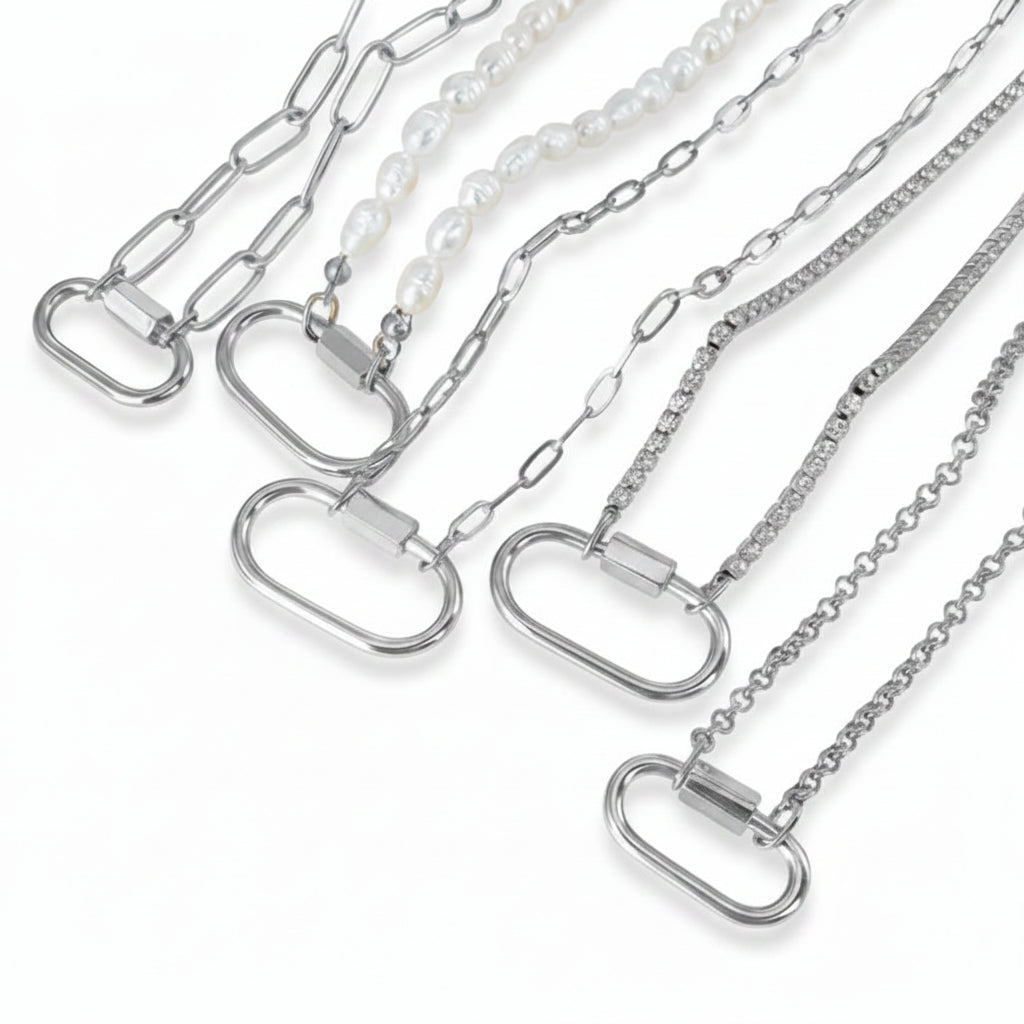 Ever Evolving Half and Half Silver Necklace