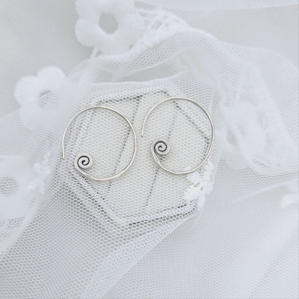 Handmade Tribal Spiral Hoop Earrings