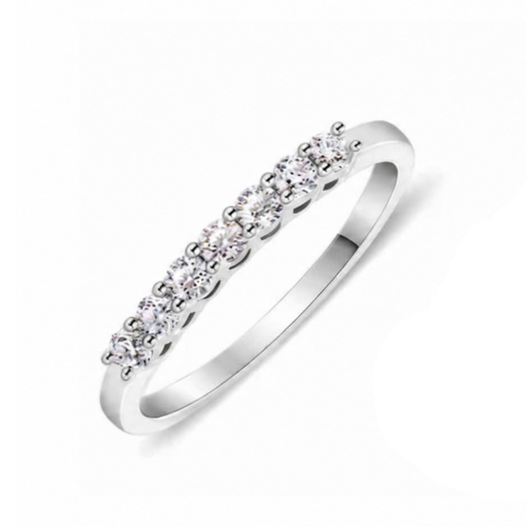 Moissanite Stack Rings — Round Cut 925 Silver