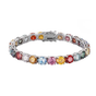 Moissanite Tennis Bracelet — Multi-Coloured Stones
