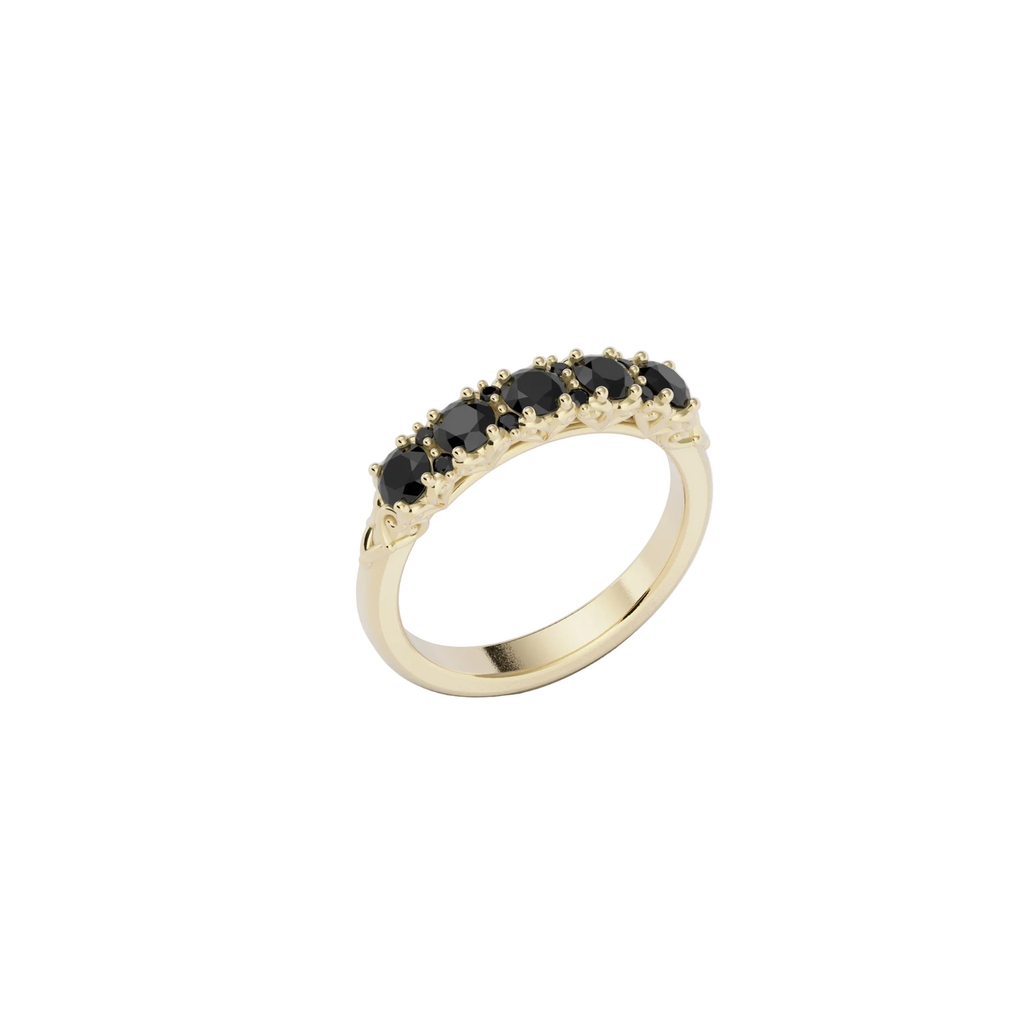 Kaitlyn - 9ct Gold with Black Stones