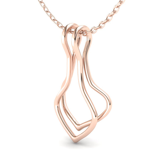 Ring Holder Double Wire Pendant - 9ct Rose Gold