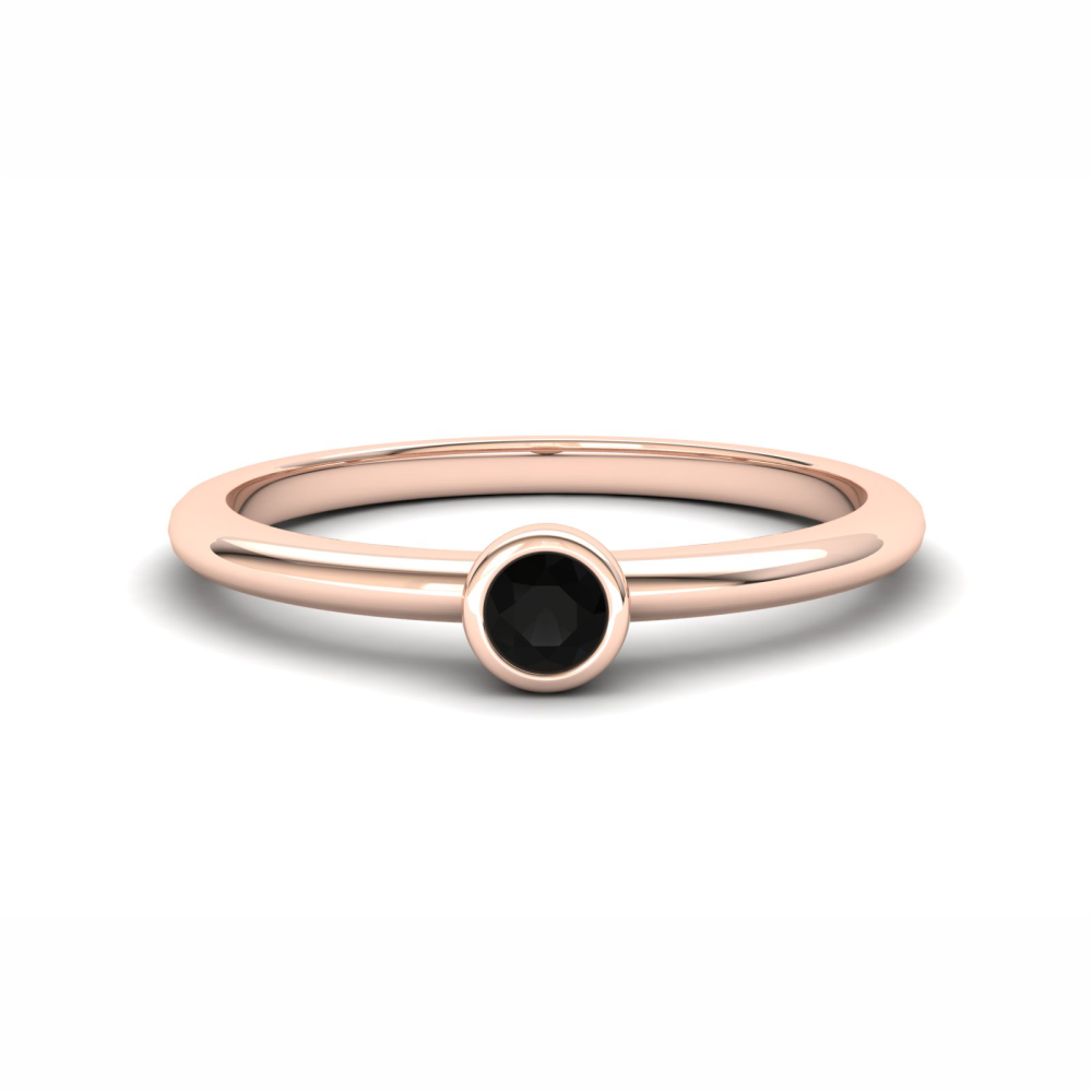 Holly Eternity Ring: 9ct Rose Gold with Black Stones