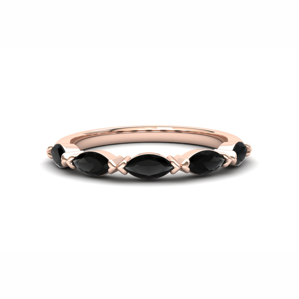 Jasmine Eternity Ring: 9ct Rose Gold with Black Stones