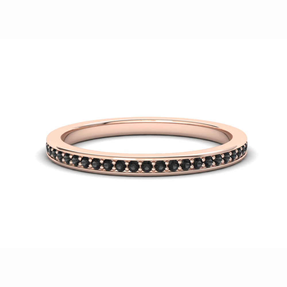 Bluestem Eternity Ring: 9ct Rose Gold with Black Stones