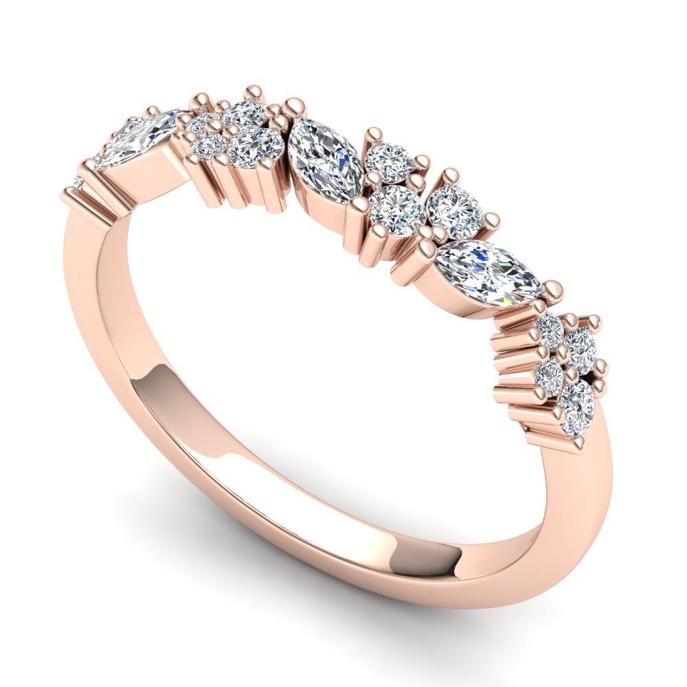 Bluebell Eternity Ring: 9ct Rose Gold with White Stones