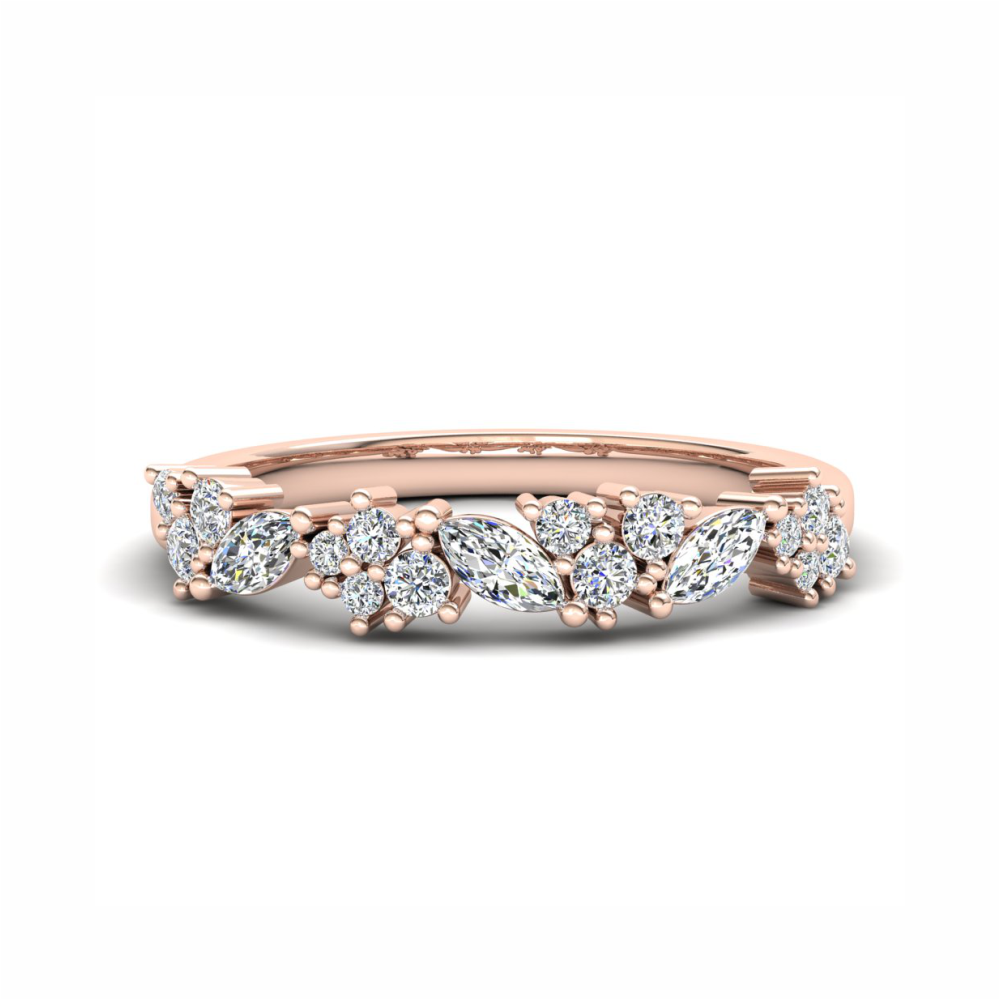 Bluebell Eternity Ring: 9ct Rose Gold with White Stones