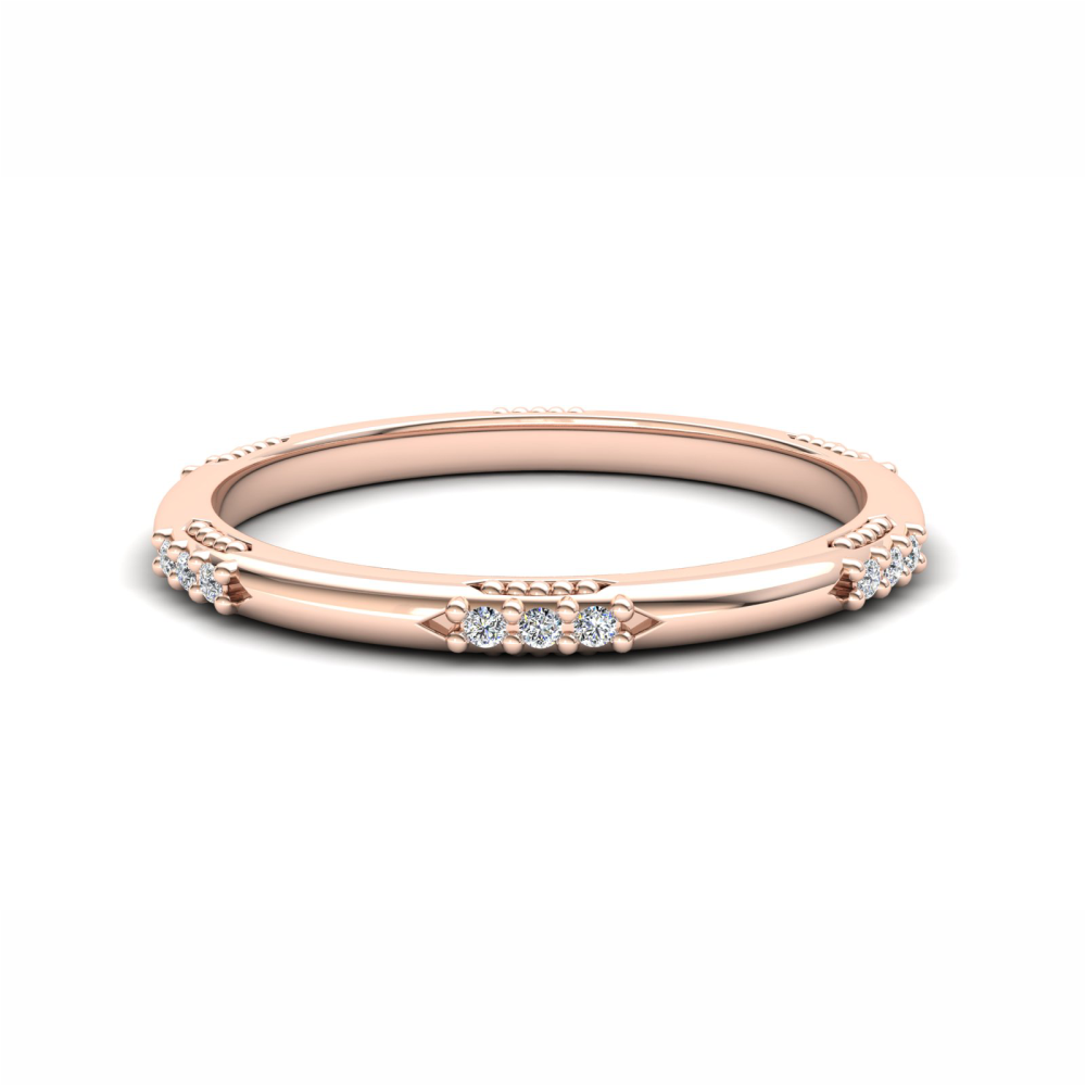 Orchid Eternity Ring: 9ct Rose Gold with White Stones