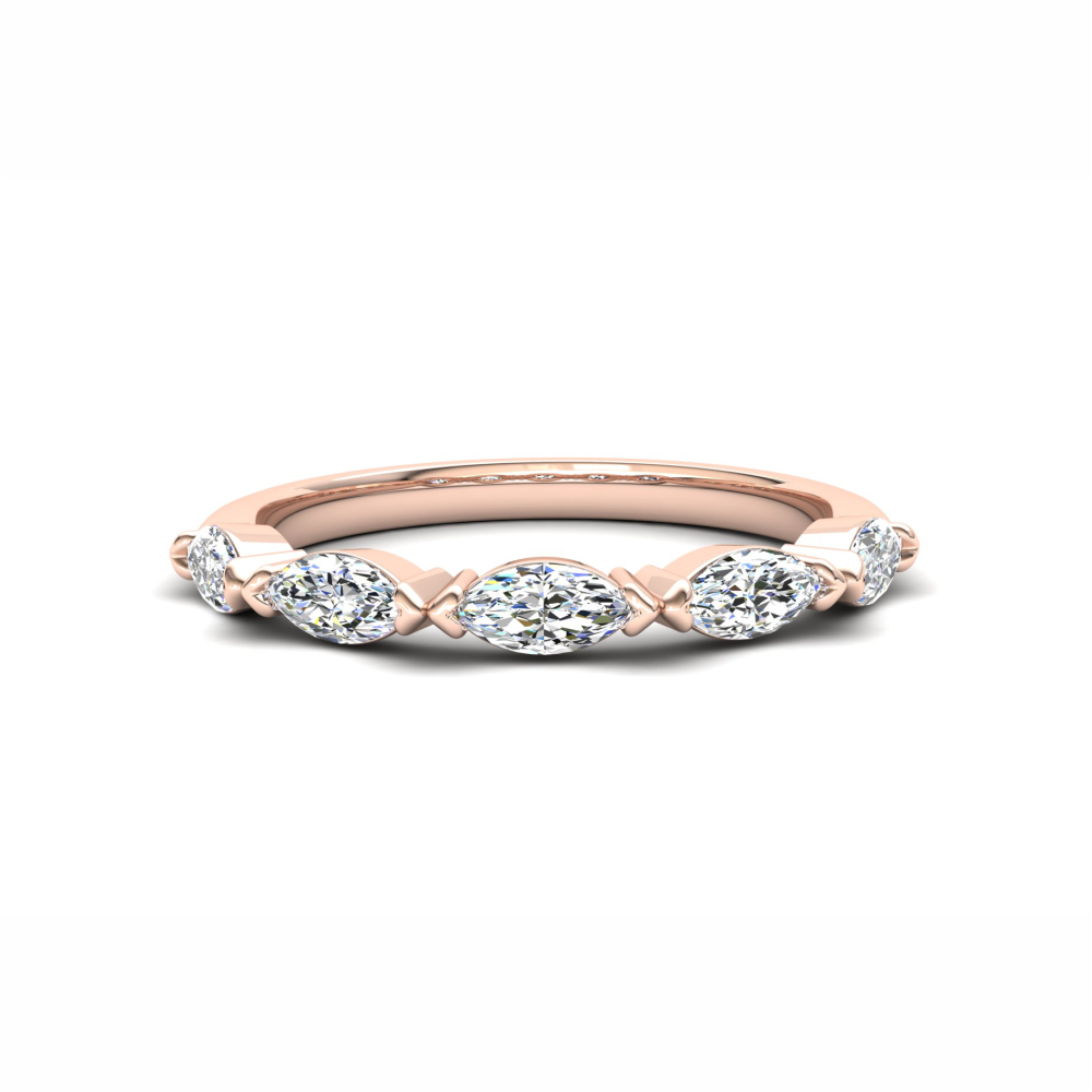 Jasmine Eternity Ring: 9ct Rose Gold with White Stones