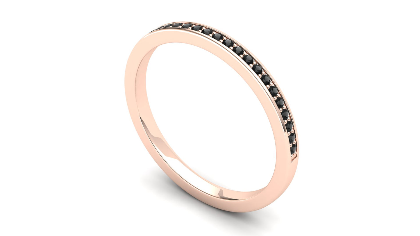 Bluestem Eternity Ring: 9ct Rose Gold with Black Stones