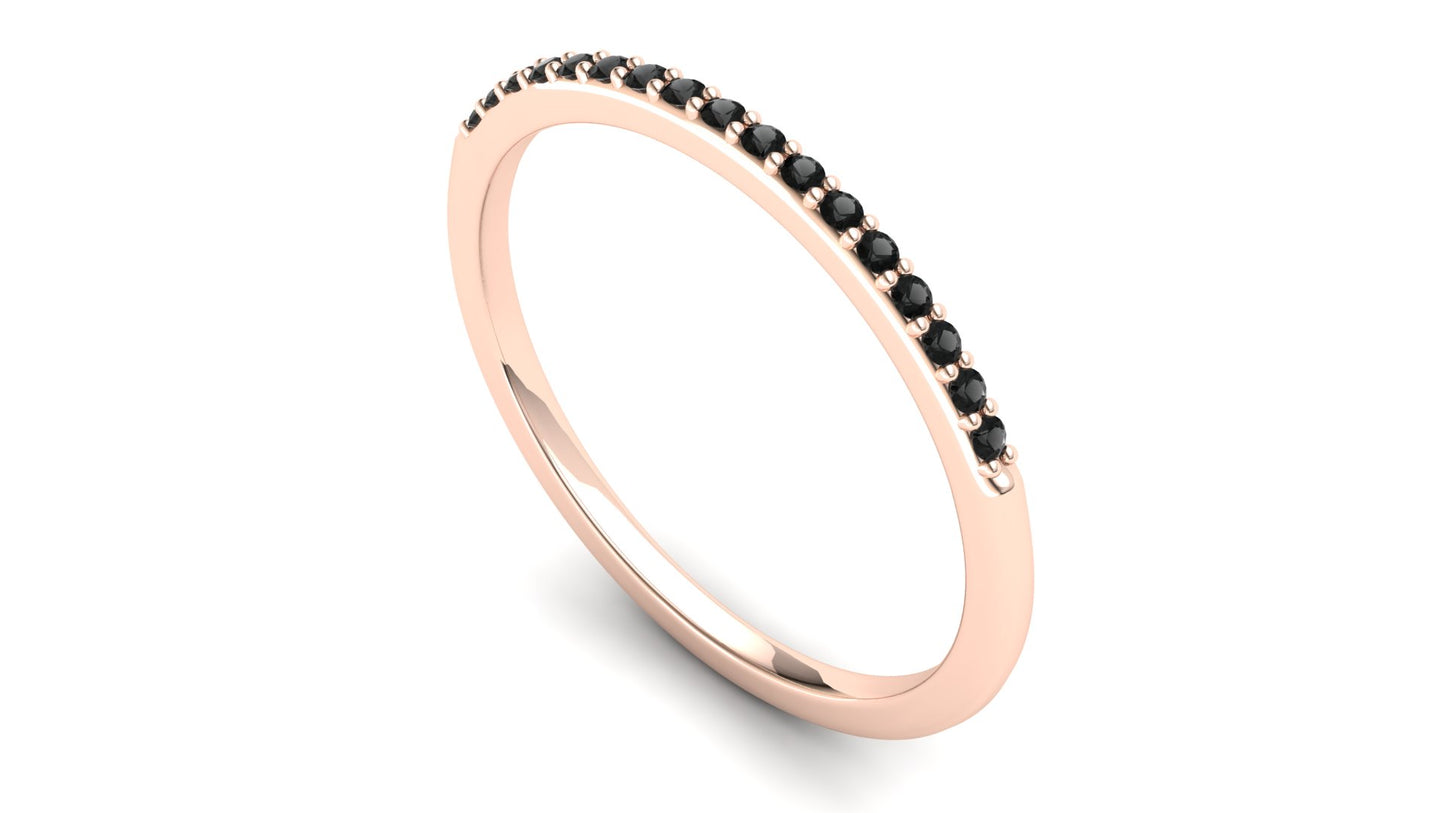 Hazel Eternity Ring: 9ct Rose Gold with Black Stones
