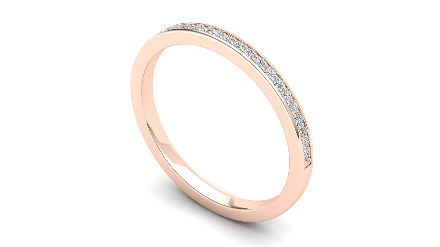 Bluestem Eternity Ring: 9ct Rose Gold with White Stones