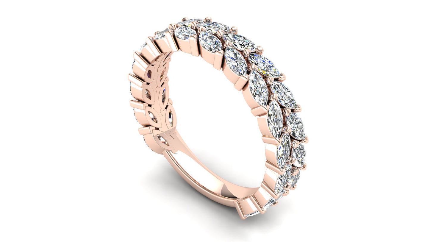 Tulip Eternity Ring: 9ct Rose Gold with White Stones