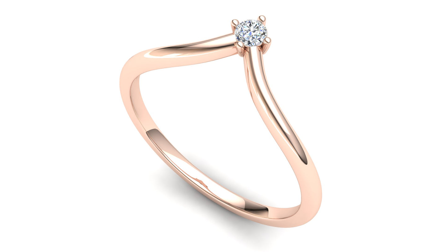 Primrose Eternity Ring: 9ct Rose Gold with White Stones