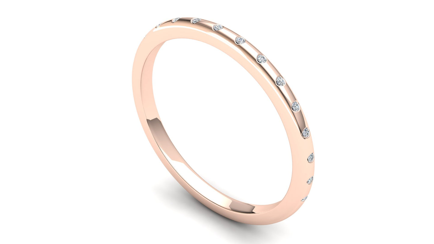 Wisteria Eternity Ring: 9ct Rose Gold with White Stones