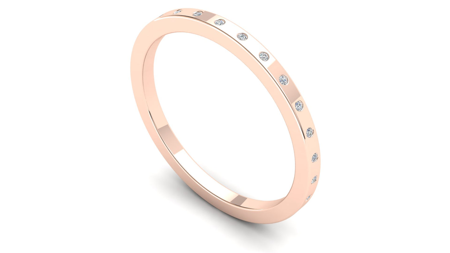 Petunia Eternity Ring: 9ct Rose Gold with White Stones