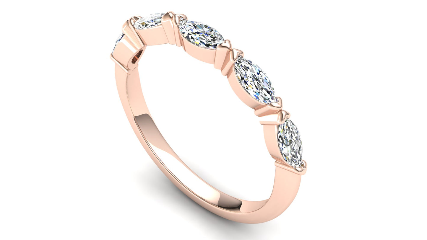 Jasmine Eternity Ring: 9ct Rose Gold with White Stones