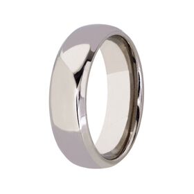 Men's Wedding Band: Polished Titanium (7mm)