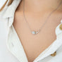 Birth Flower and Birthstone Necklace Silver