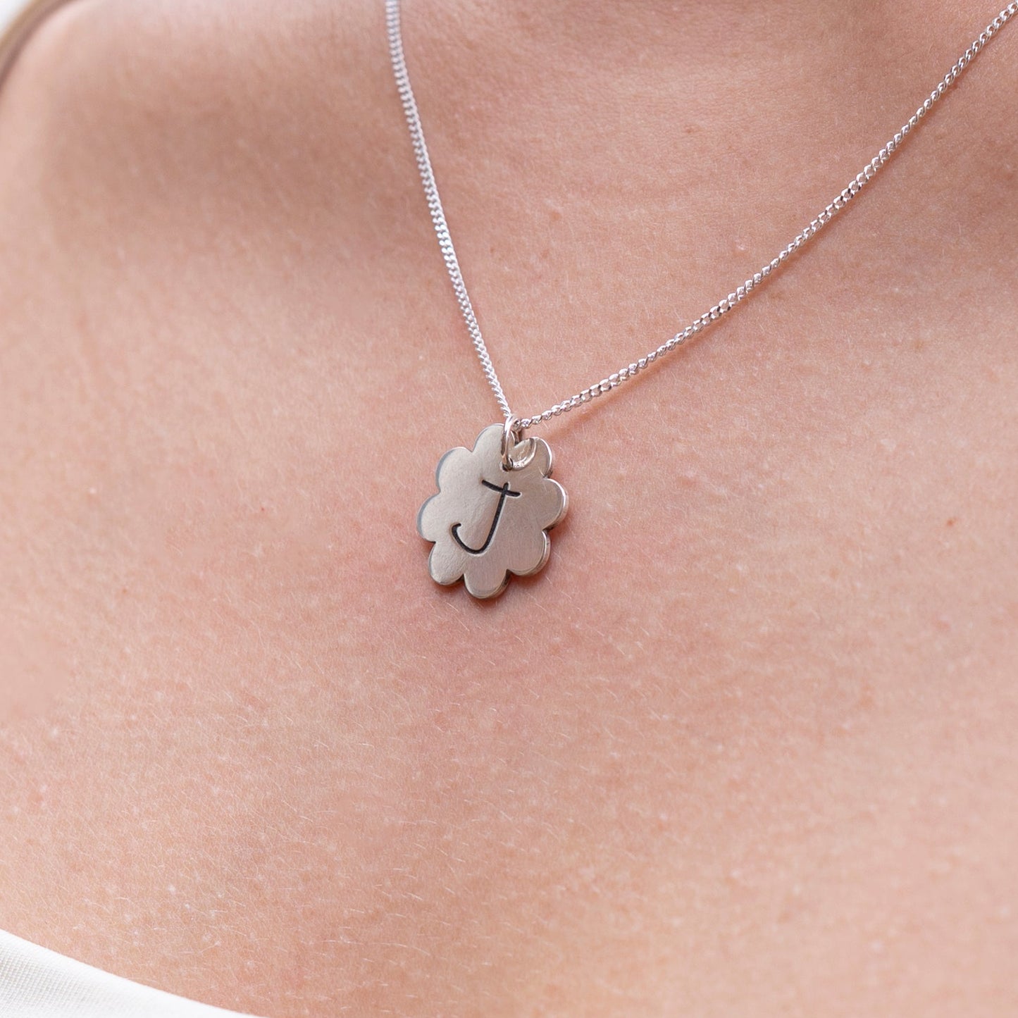 Flower Initial Pendant