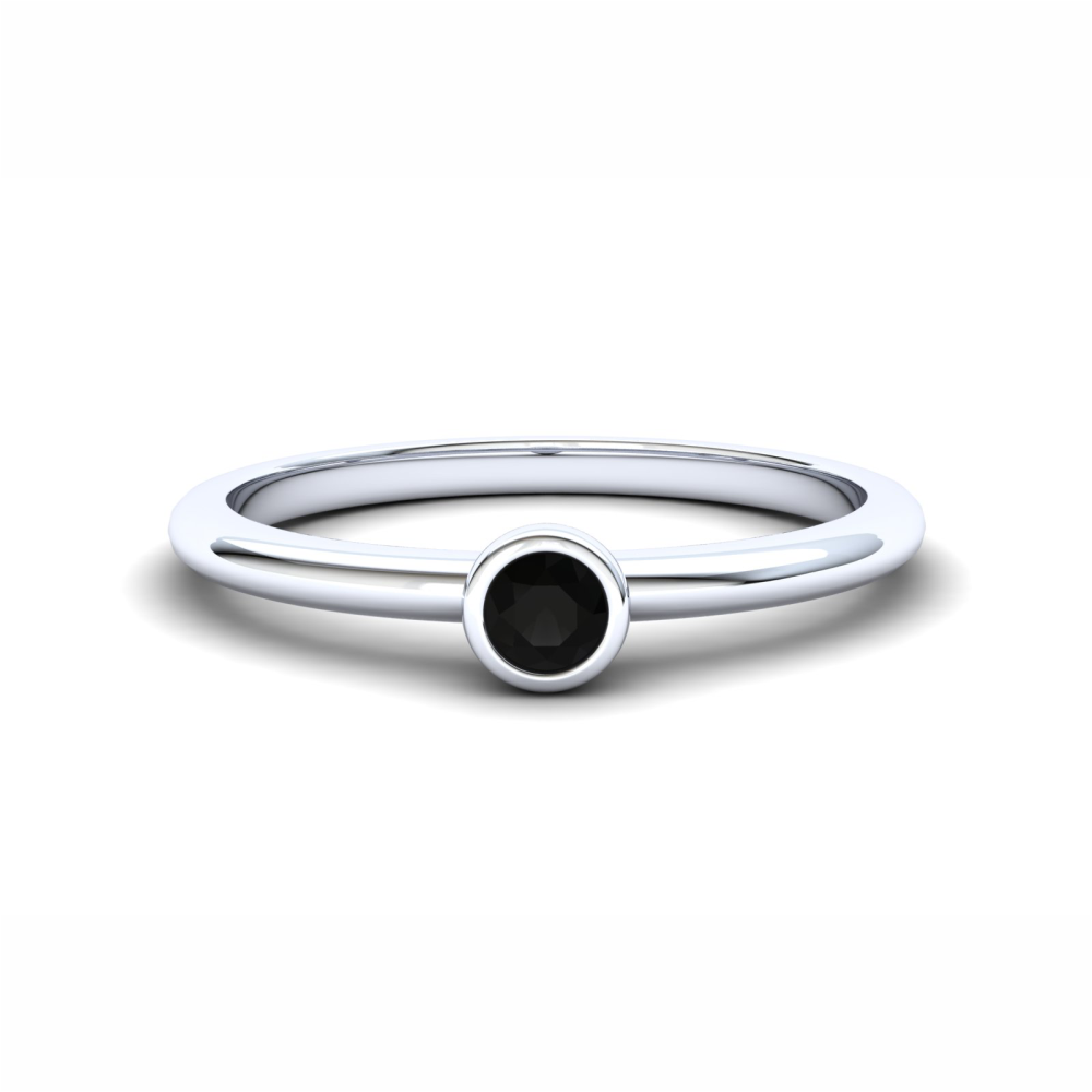 Holly Eternity Ring: 9ct White Gold with Black Stones