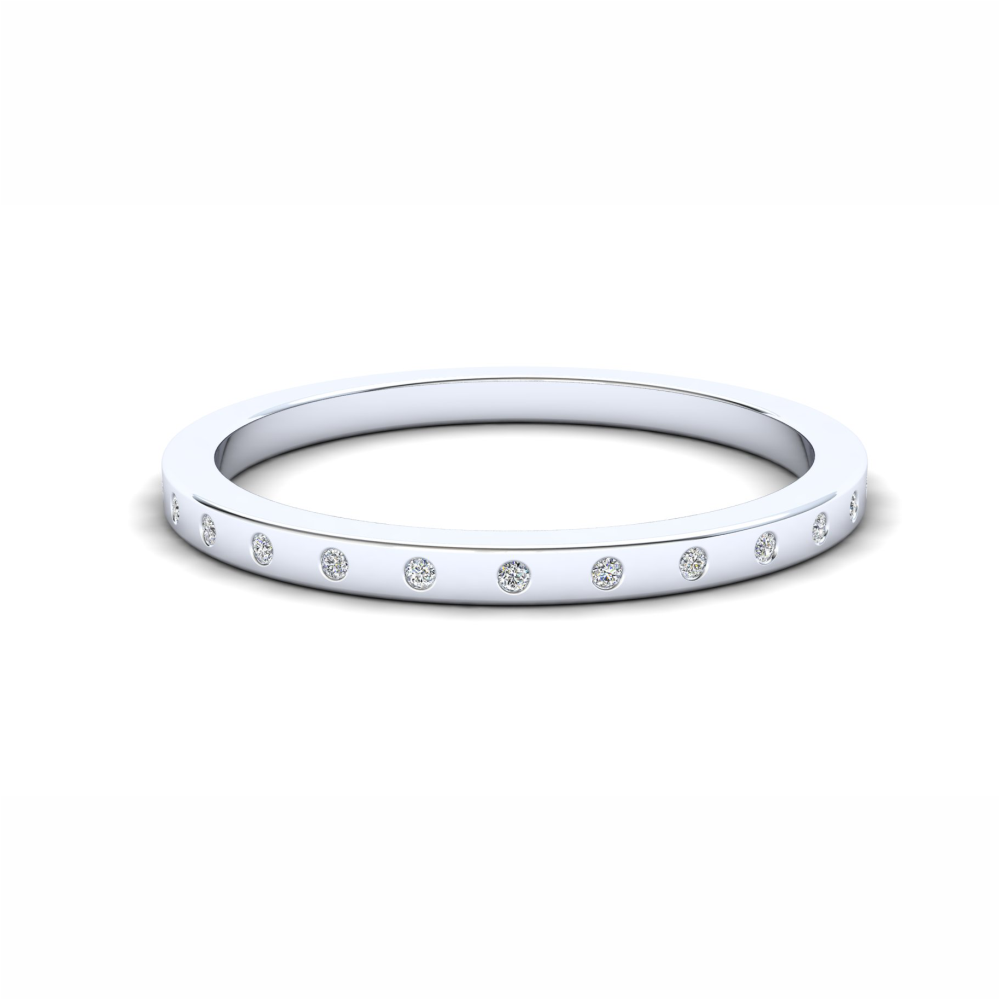Petunia Eternity Ring: 925 Silver with White Stones