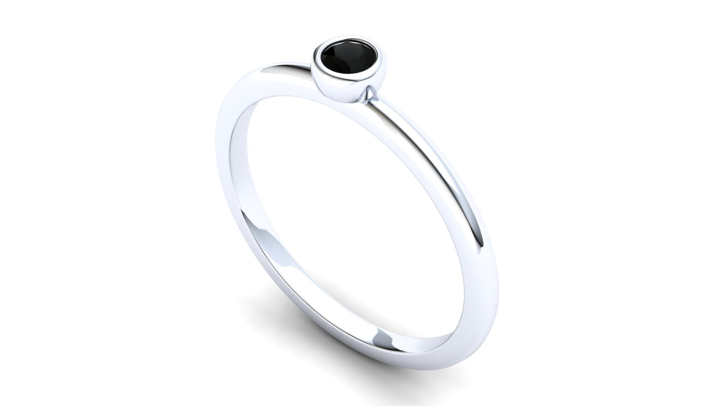 Holly Eternity Ring: 9ct White Gold with Black Stones