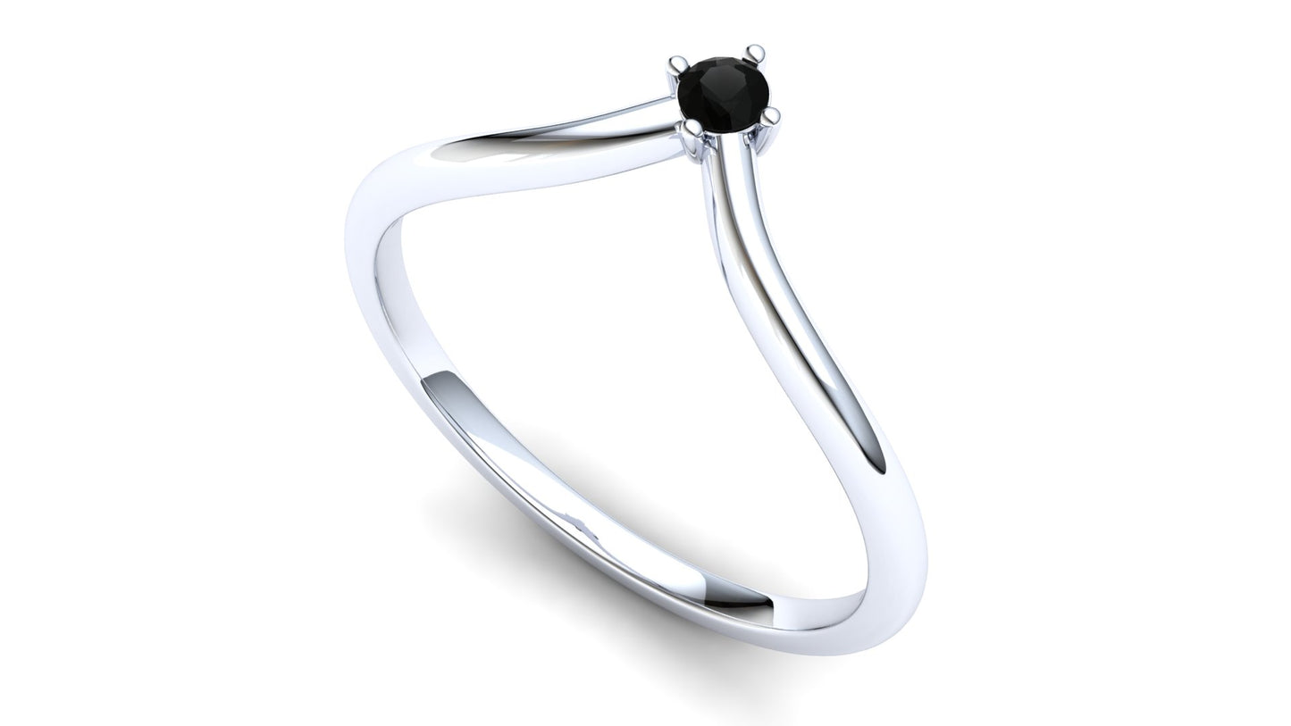 Primrose Eternity Ring: 9ct White Gold with Black Stones