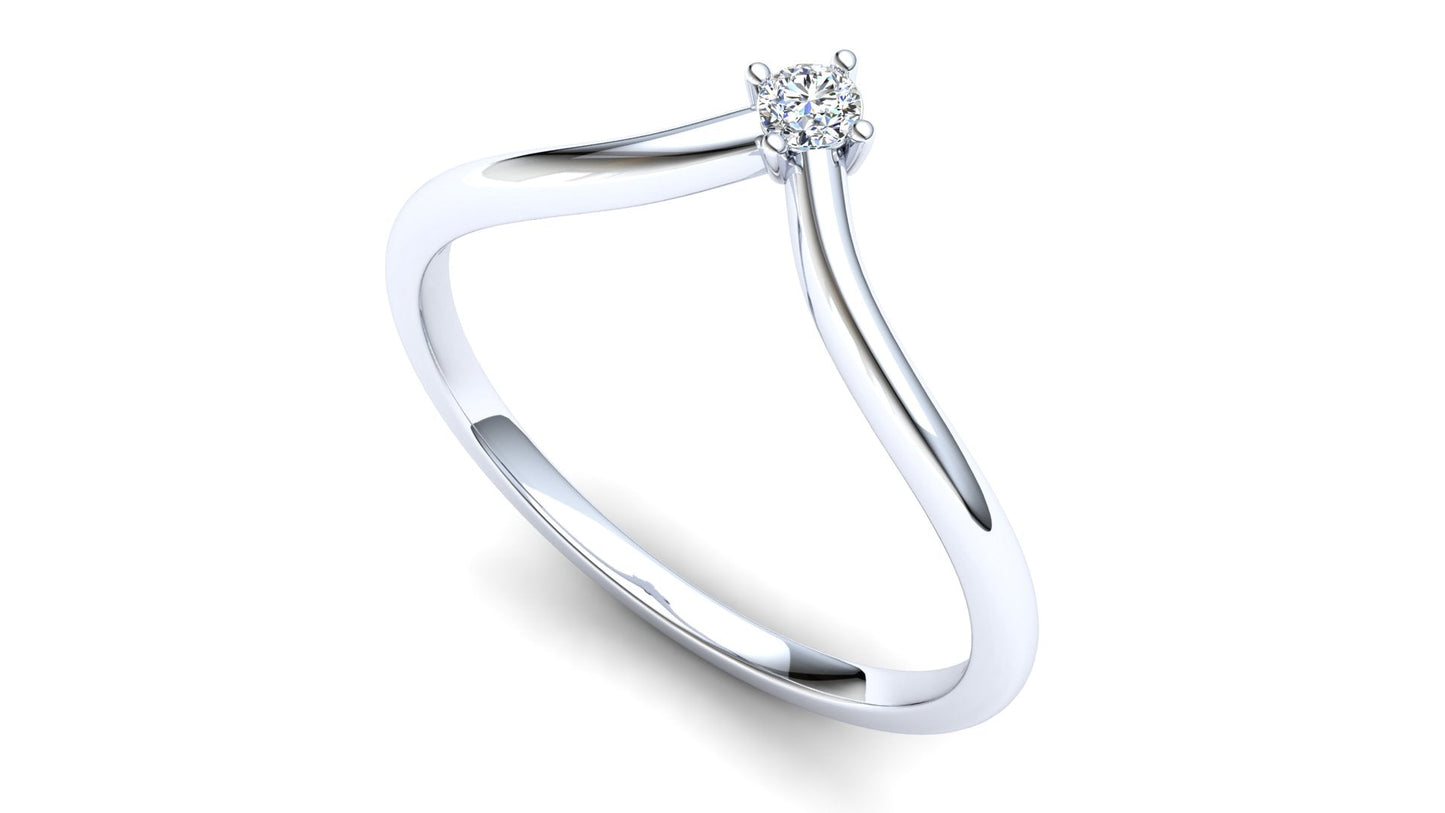 Primrose Eternity Ring: 9ct White Gold with White Stones