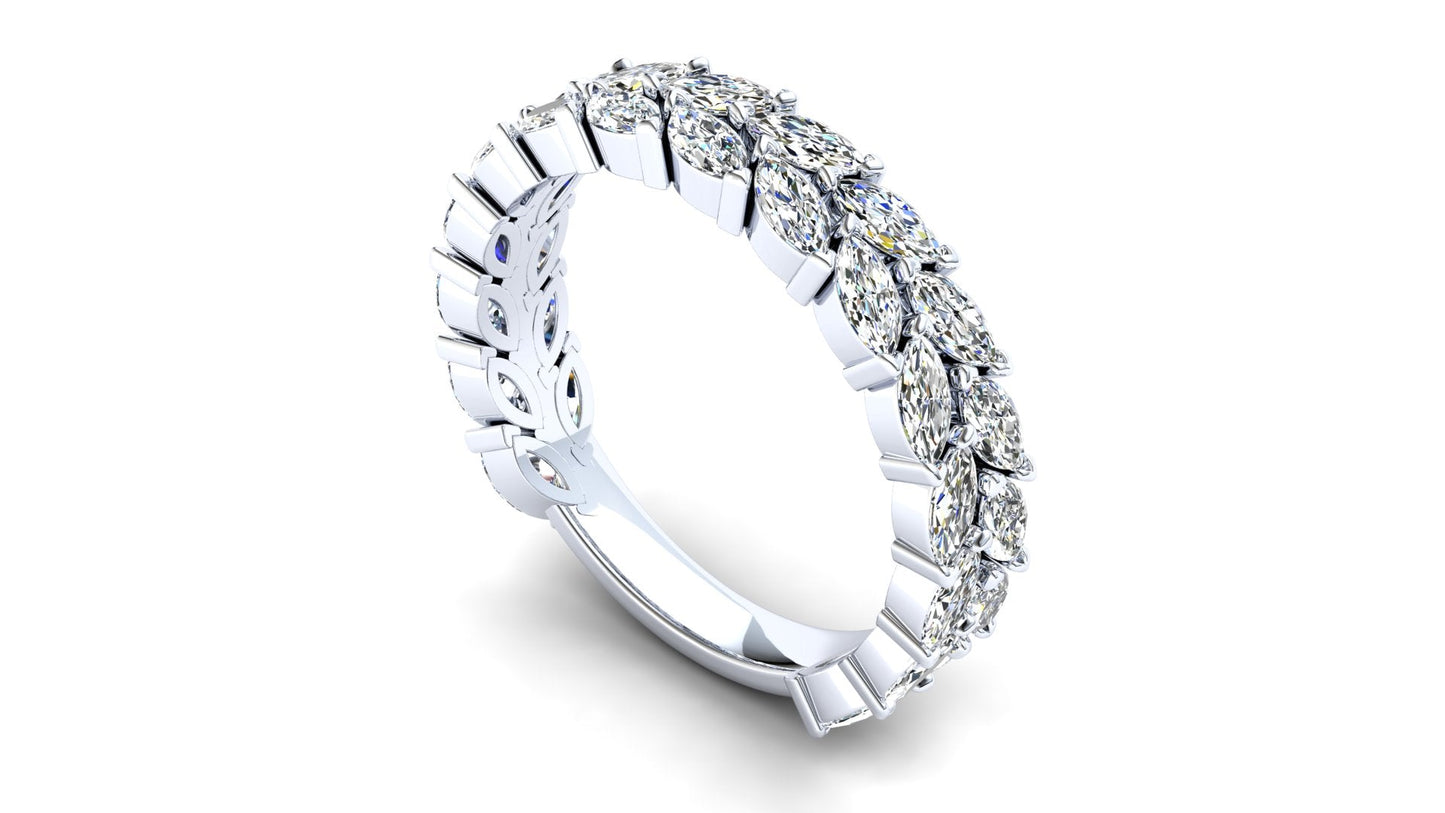 Tulip Eternity Ring: 9ct White Gold with White Stones