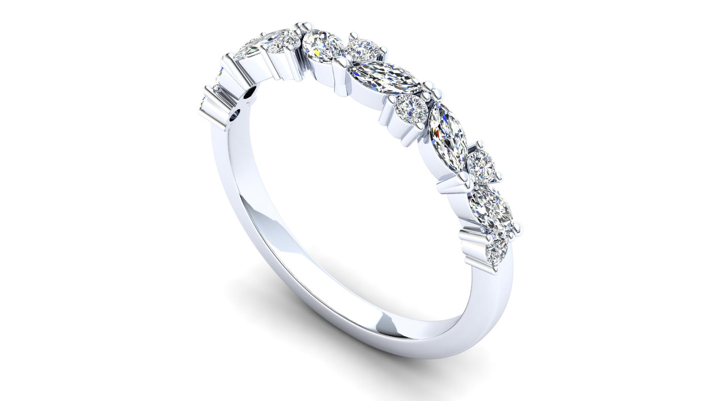 Violet Eternity Ring: 925 Silver with White Stones