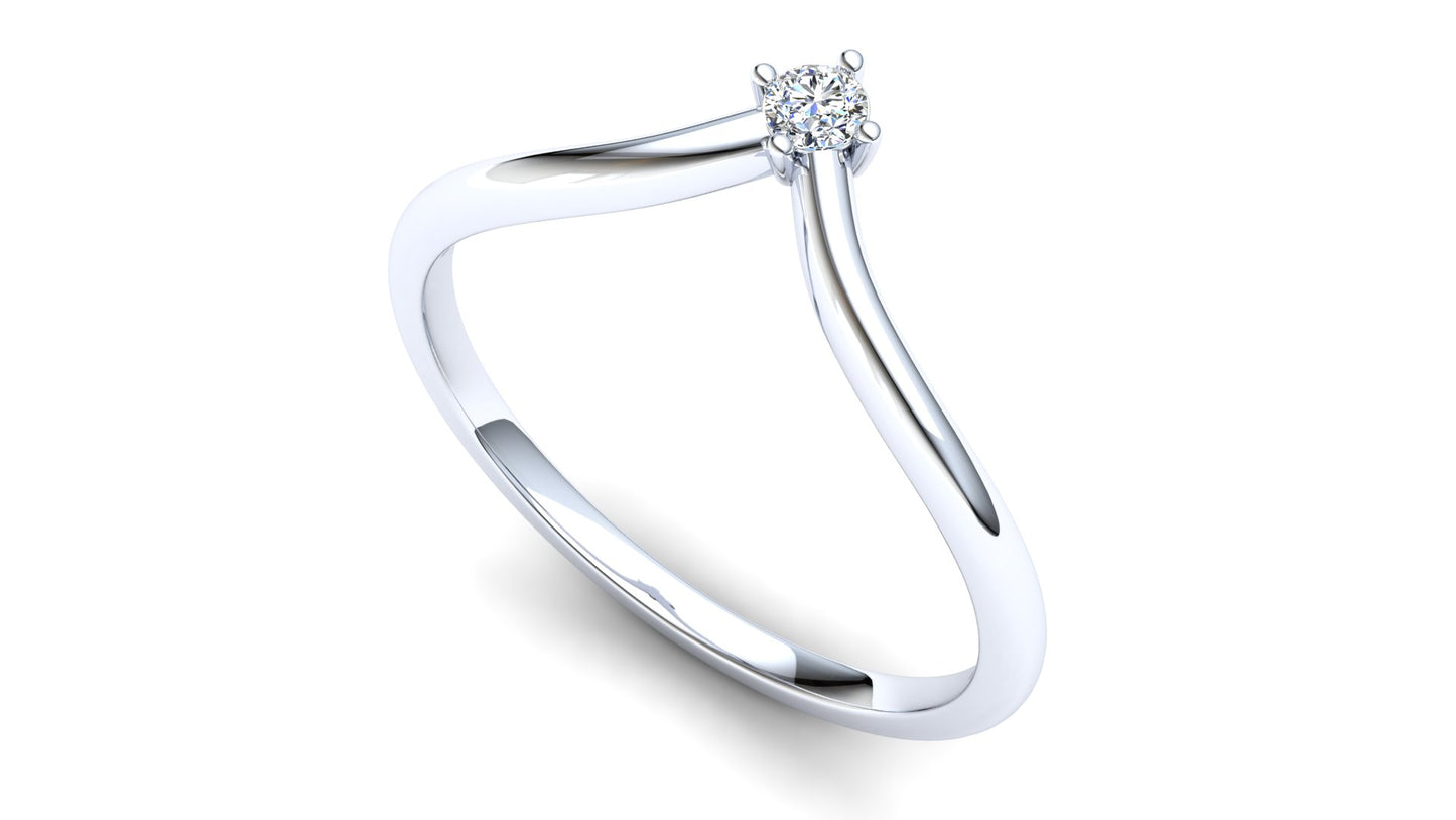 Primrose Eternity Ring: 925 Silver with White Stones