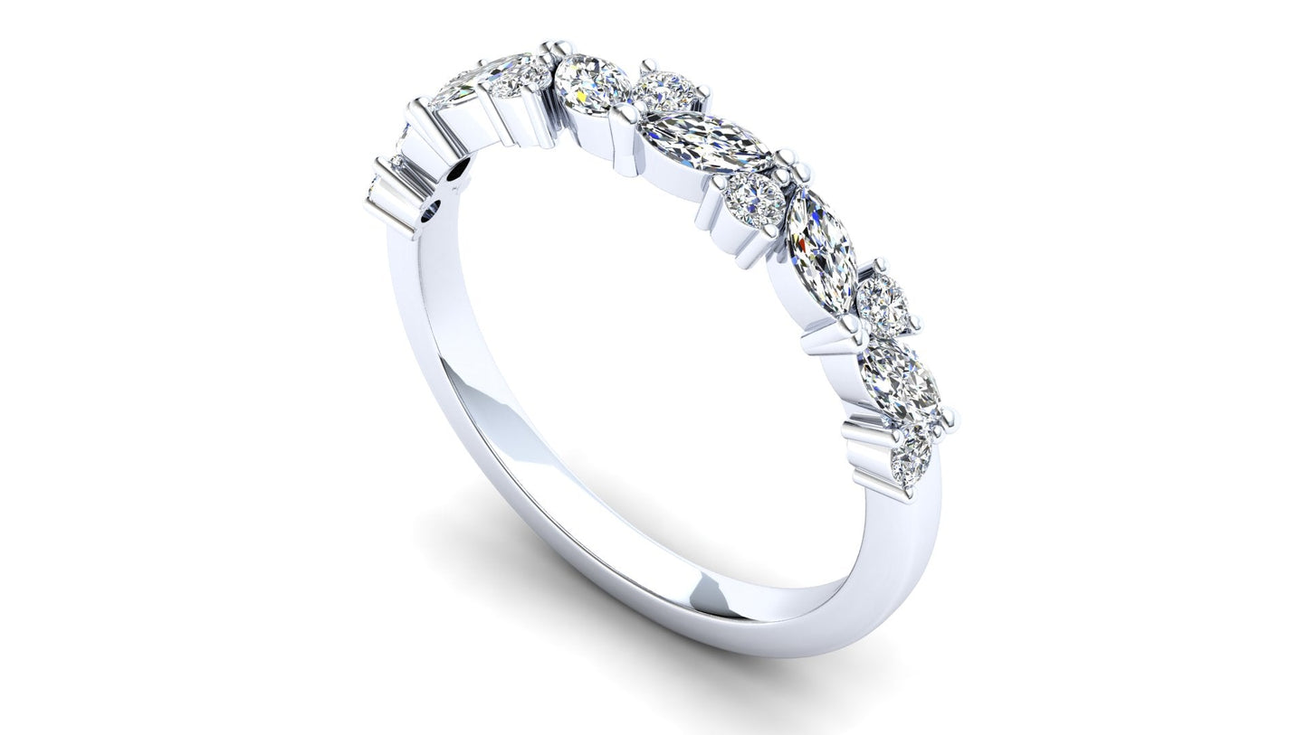 Violet Eternity Ring: 9ct White Gold with White Stones