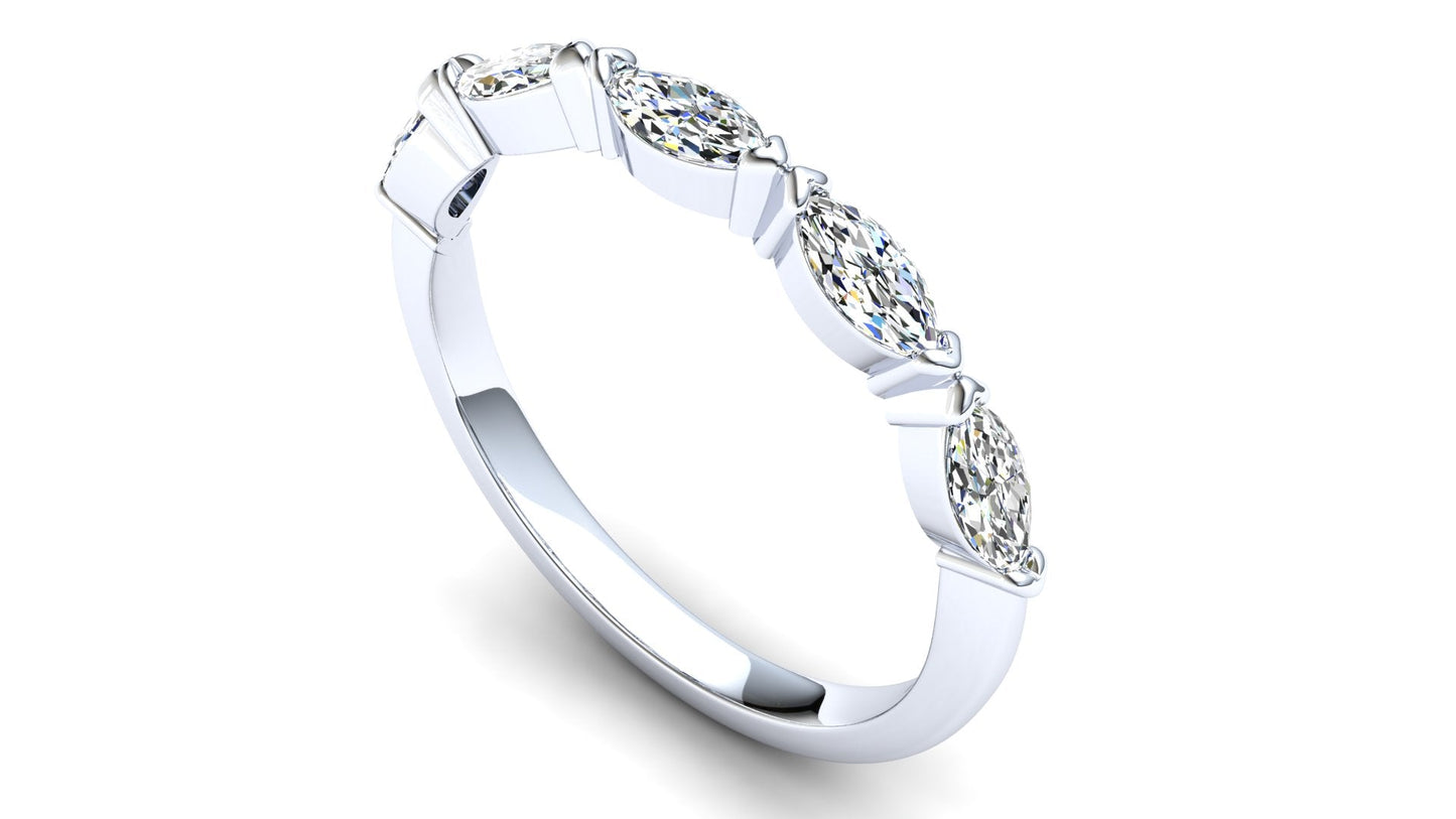 Jasmine Eternity Ring: 9ct White Gold with White Stones