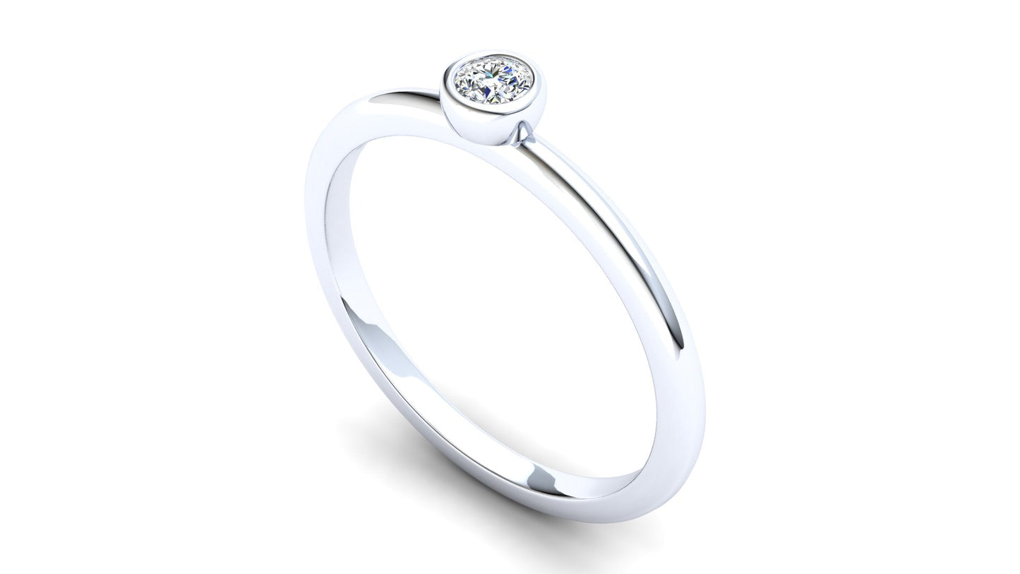 Holly Eternity Ring: 9ct White Gold with White Stones