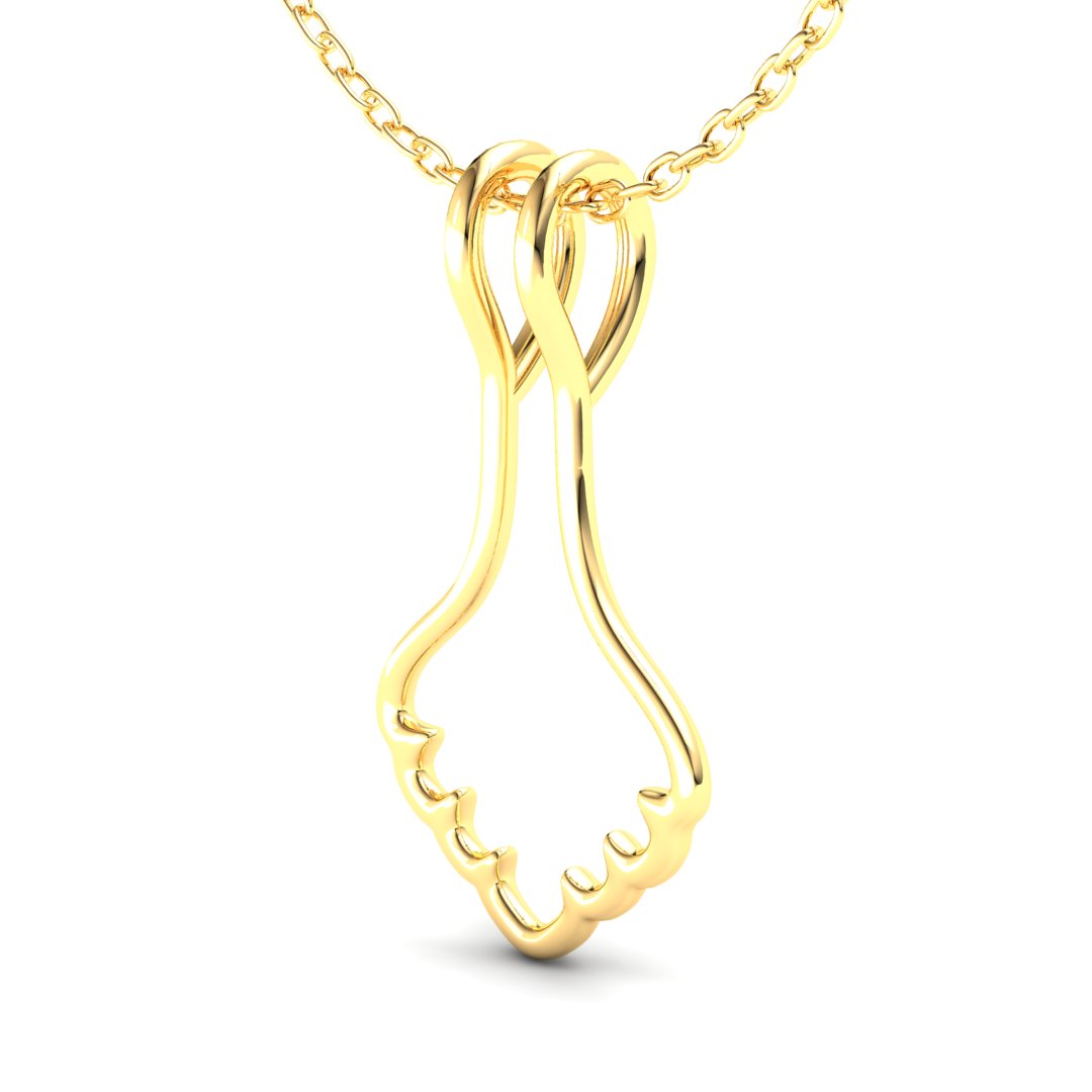 Ring Holder Arched Pendant - 9ct Yellow Gold