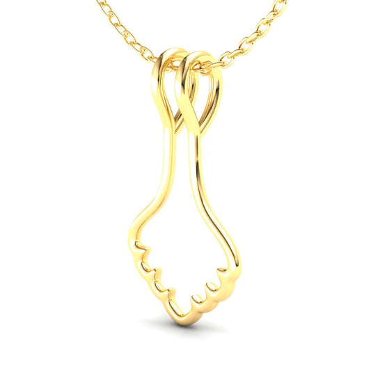 Ring Holder Arched Pendant - 9ct Yellow Gold