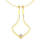 Ring Holder Single Wire Pendant - 9ct Yellow Gold with White Stone