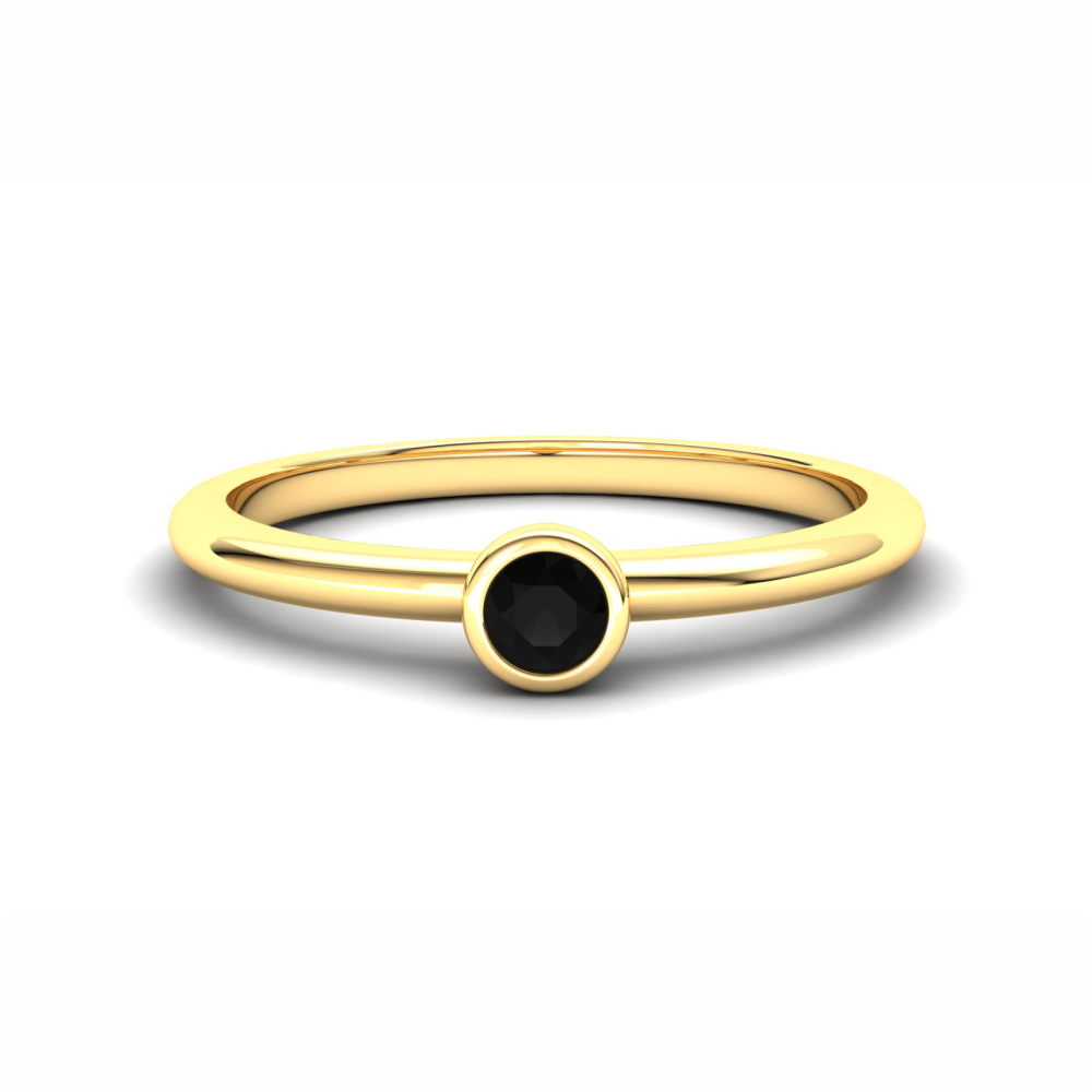 Holly Eternity Ring: 9ct Yellow Gold with Black Stones
