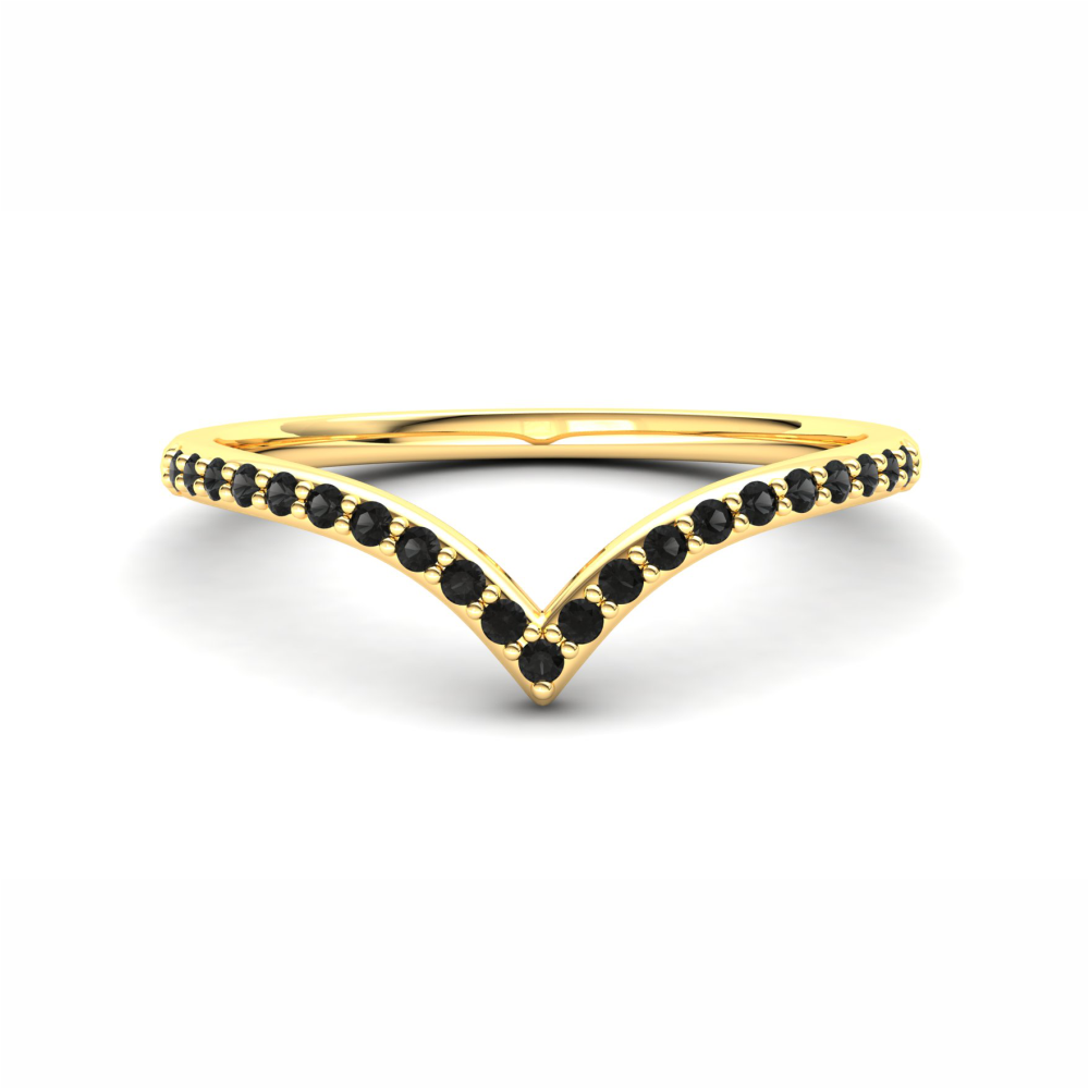 Heather Eternity Ring: 9ct Yellow Gold with Black Stones