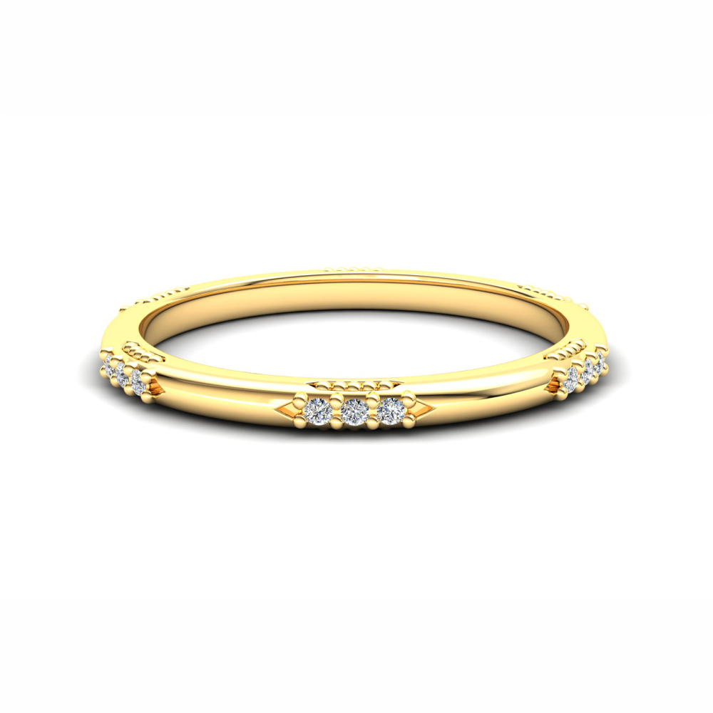 Orchid Eternity Ring: 9ct Yellow Gold with White Stones
